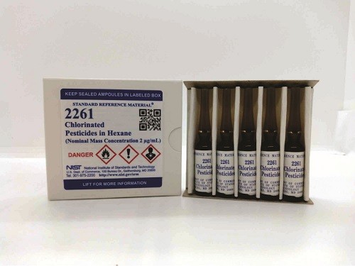 SRM 2261  正己烷中的氯化農(nóng)藥標準品(公稱質量濃度為2克/毫升)