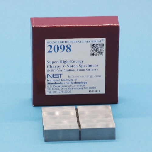 SRM 2098  超高能量Charpy V-缺口樣本(NIST-驗(yàn)證，8毫米射手)